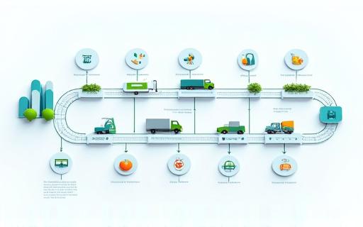 サプライチェーンの流れを示す図